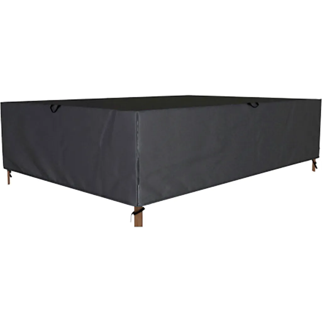 Black rectangular outdoor furniture cover from a different angle