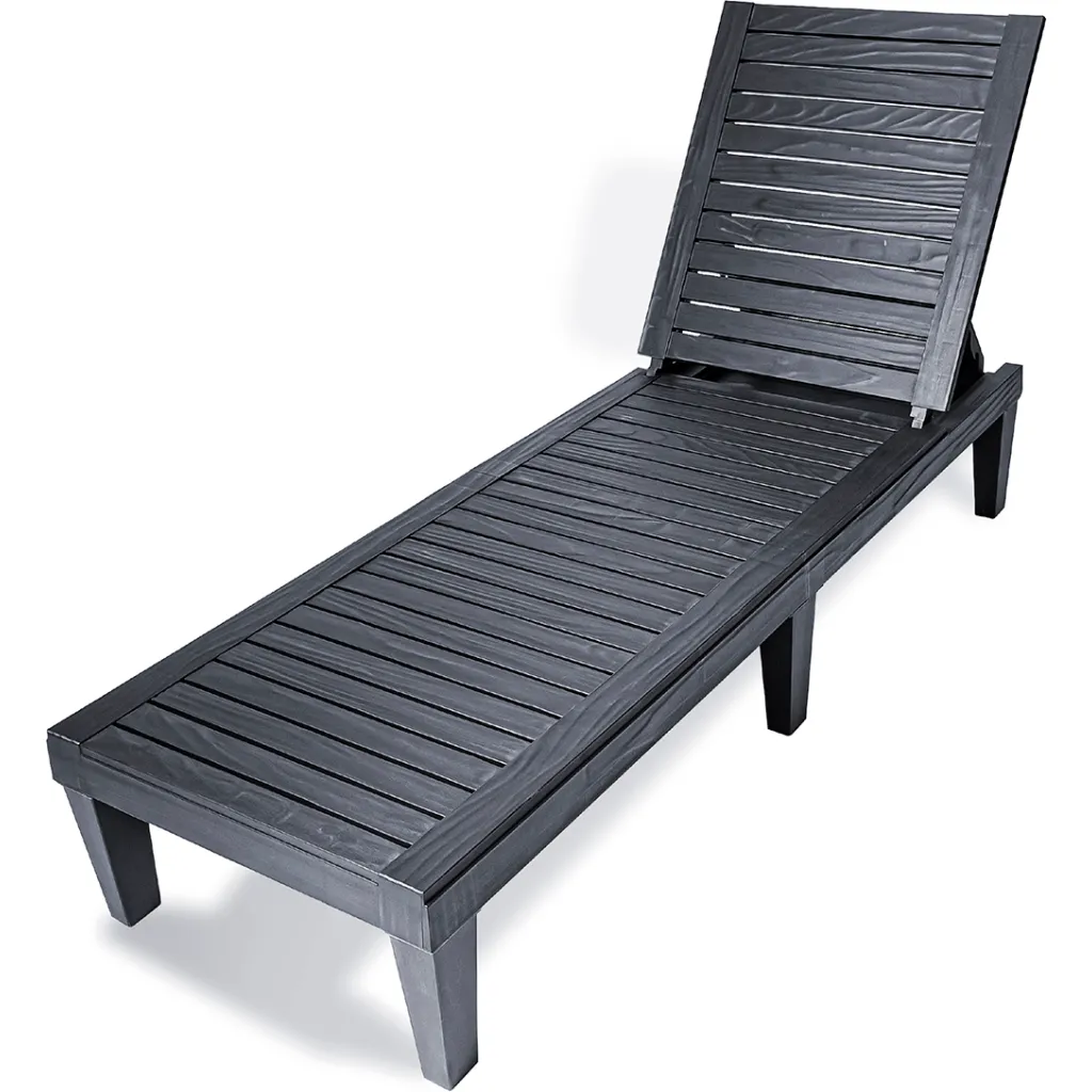 Black outdoor chaise lounge chair