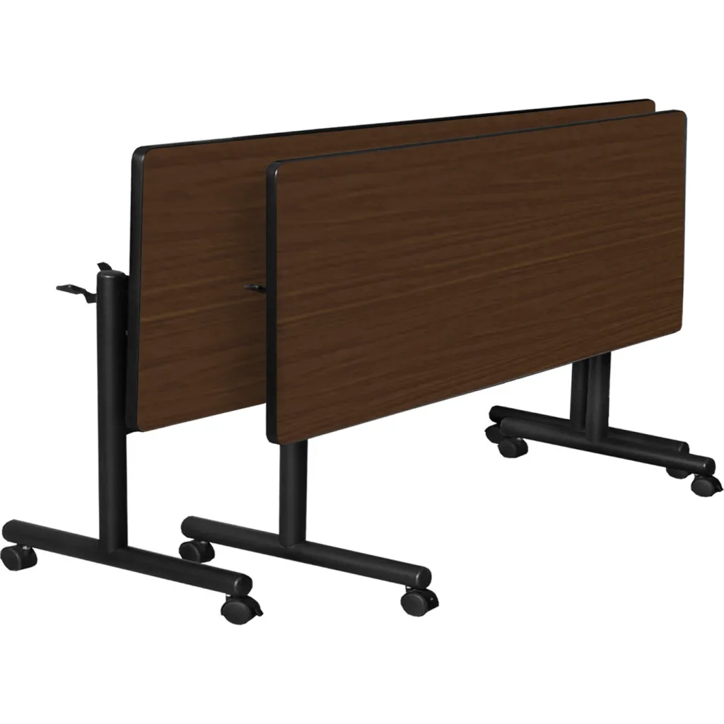 Brown room divider on black metal frame