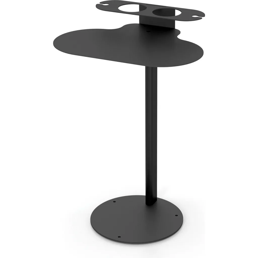 Black snack table without items