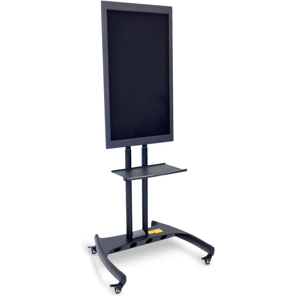 TV stand with a shelf and a screen