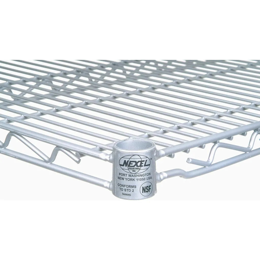 Close-up of shelving unit grid
