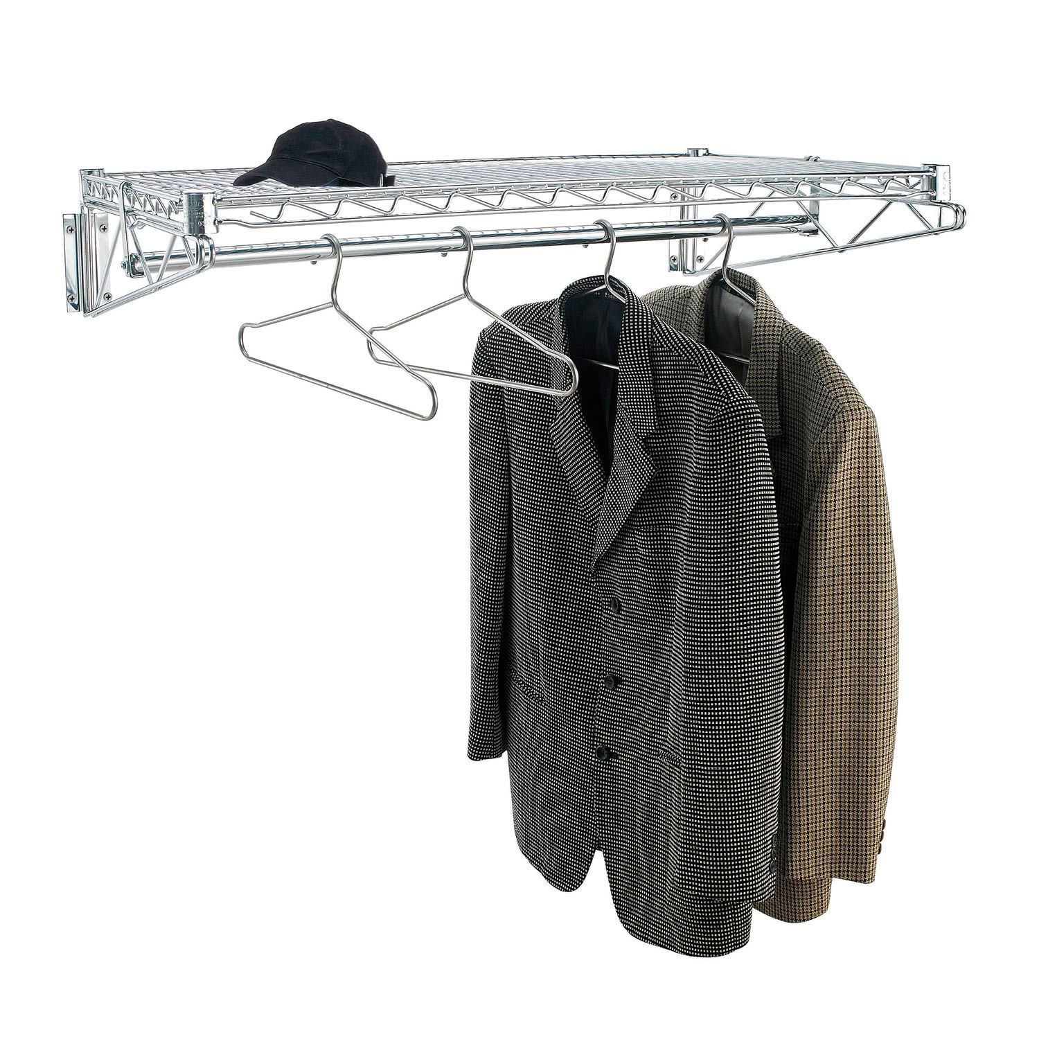 Coat & Luggage Racks Coat RacksWall Mount Chrome Coat Rack with