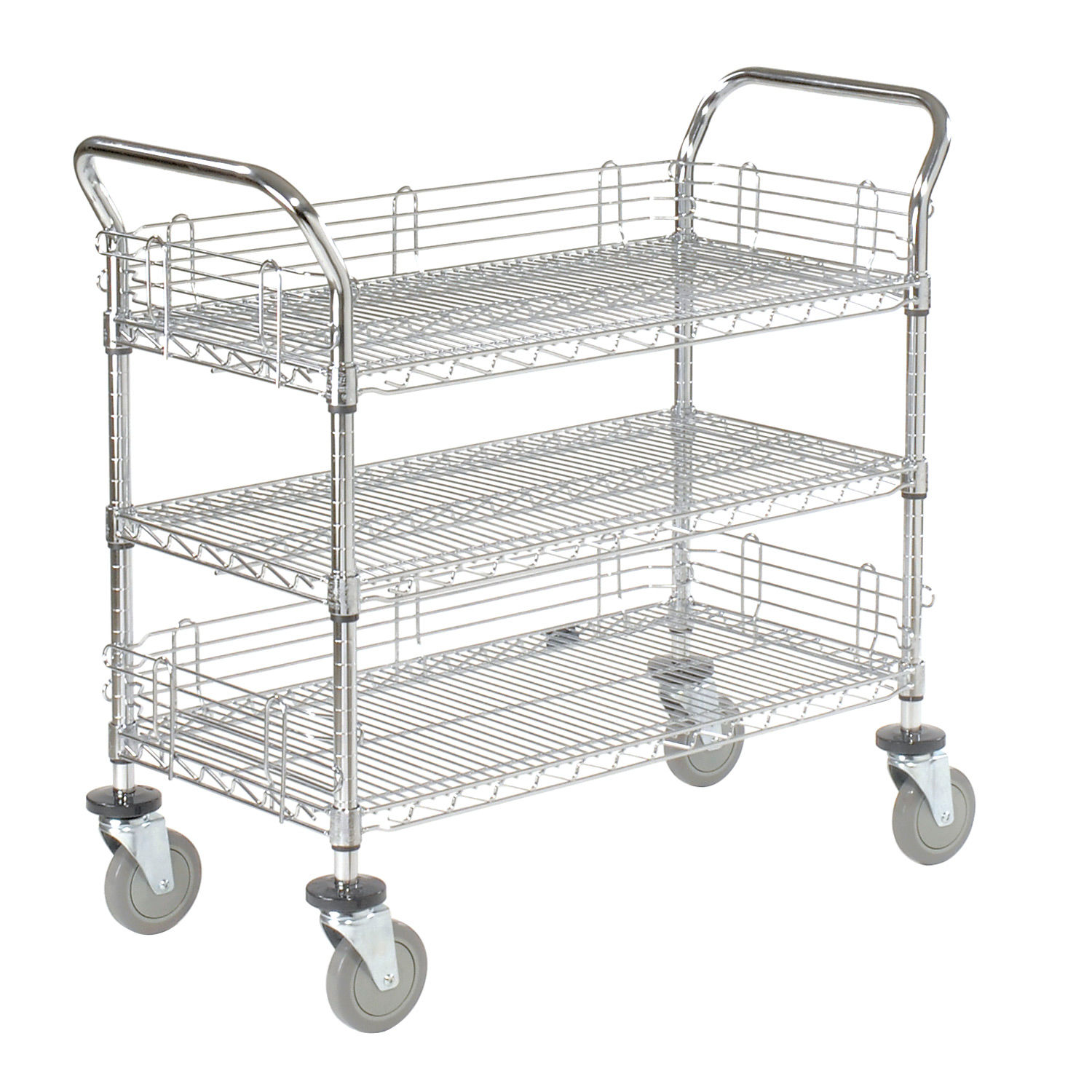 Trucks & Carts Wire Carts Nexel® Wire Utility Cart 36x24 3 Shelves