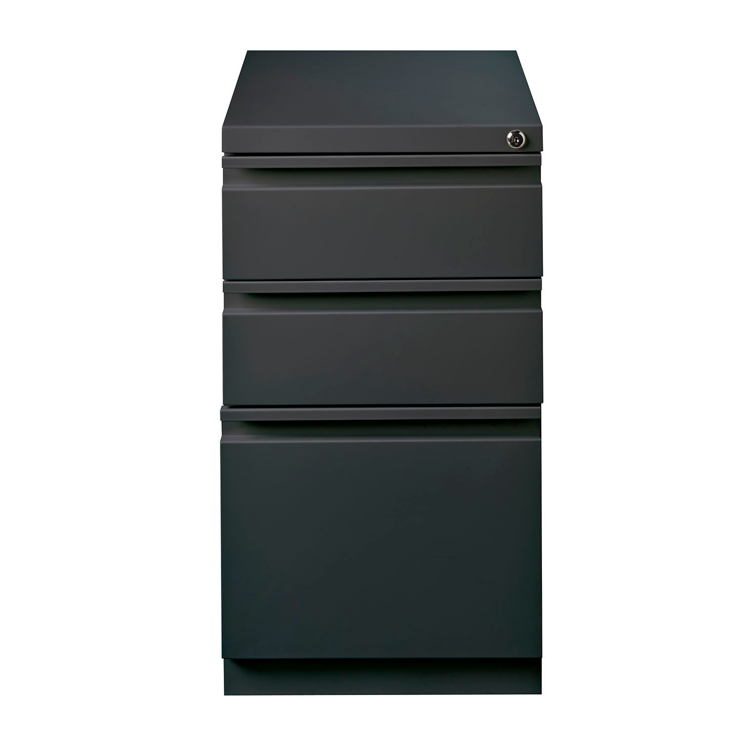 Charcoal 20 Inch Deep Mobile Pedestal 2 Drawer File File Full Width Pull