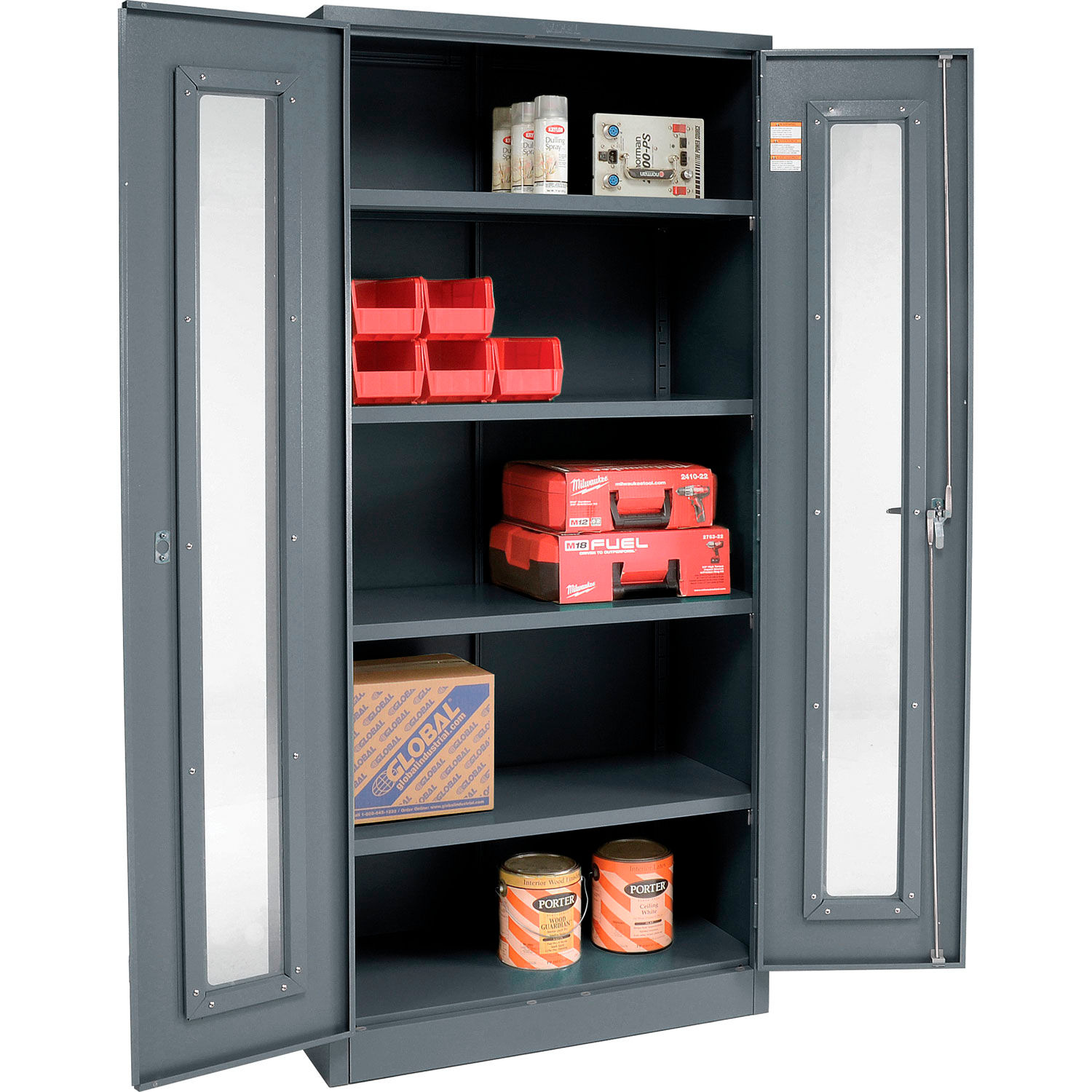 Cabinets | See Thru Door | Global™ Clear View Storage Cabinet Easy ...