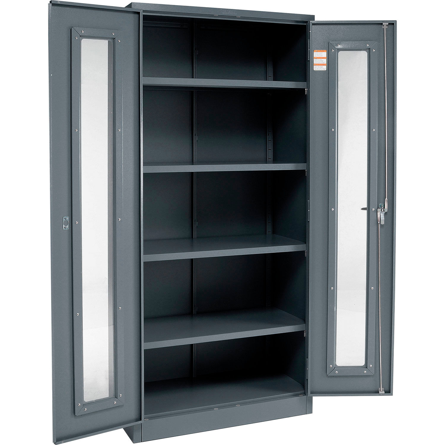 Cabinets See Thru Door Global™ Clear View Storage Cabinet Easy Assembly 36x18x78 Gray