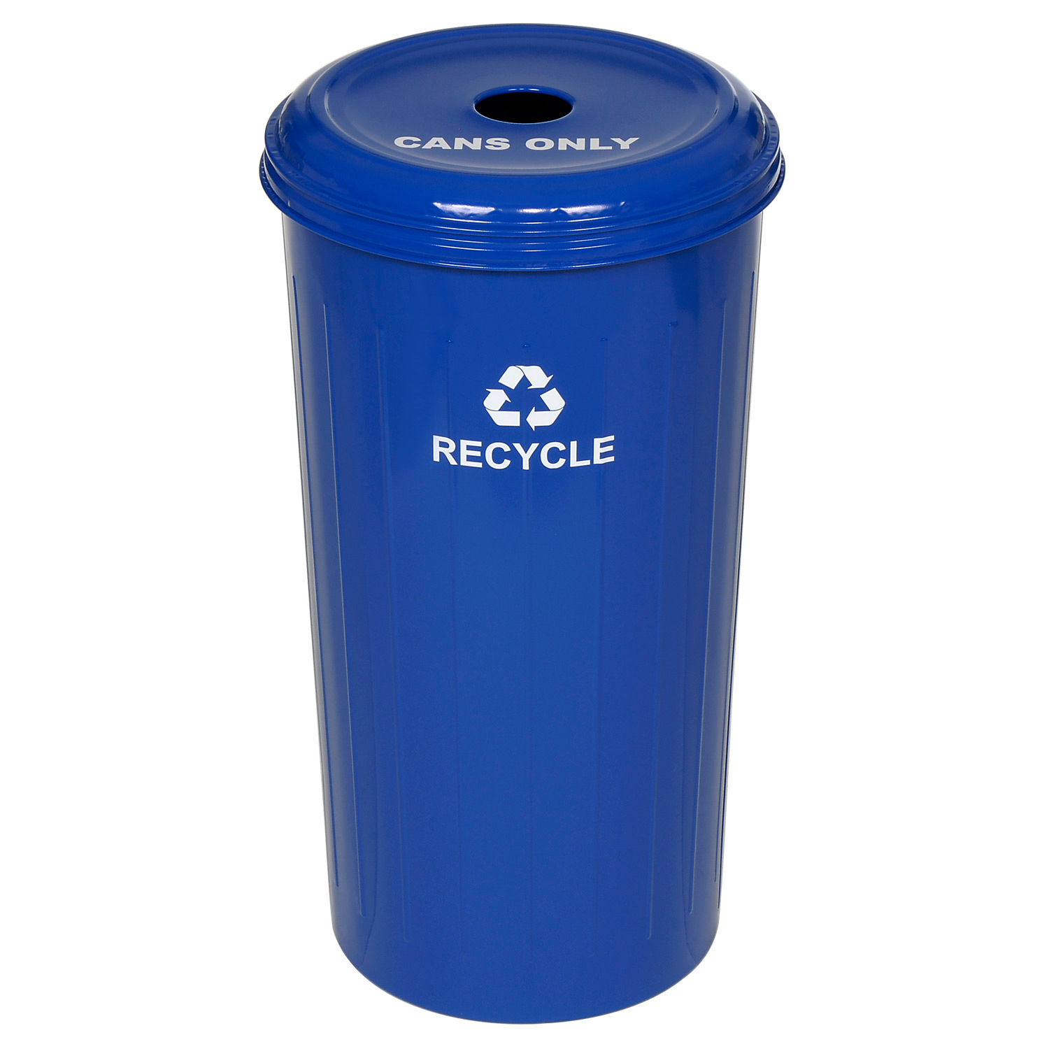 Garbage Can & Recycling | Recycling | Round Steel Blue Recycling ...