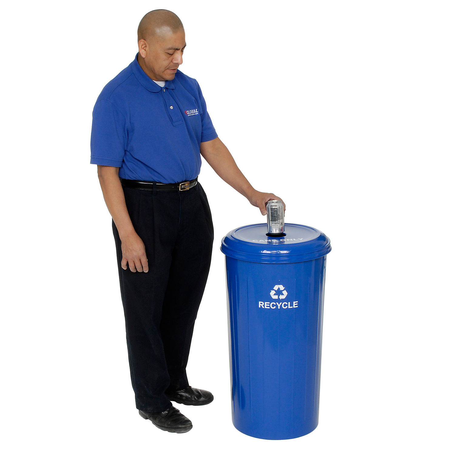 Garbage Can & Recycling Recycling Round Steel Blue Recycling
