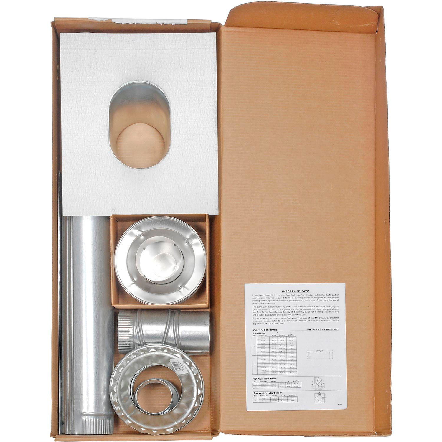 Heaters Unit Gas HeatStar 4" Vertical Vent Kit F102848 246665