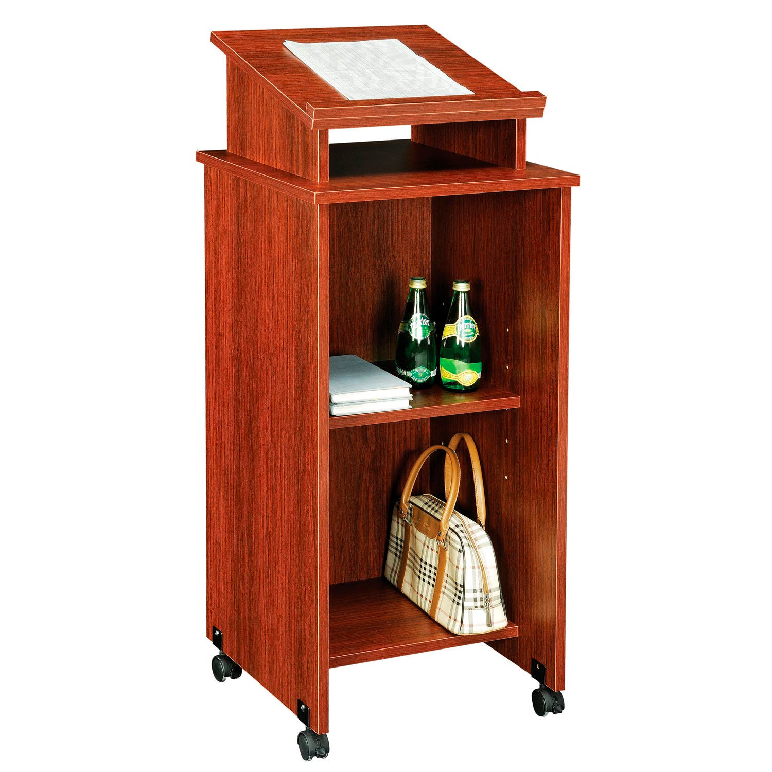 Lecterns Lecterns Mobile Podium / Lectern in Mahogany Finish