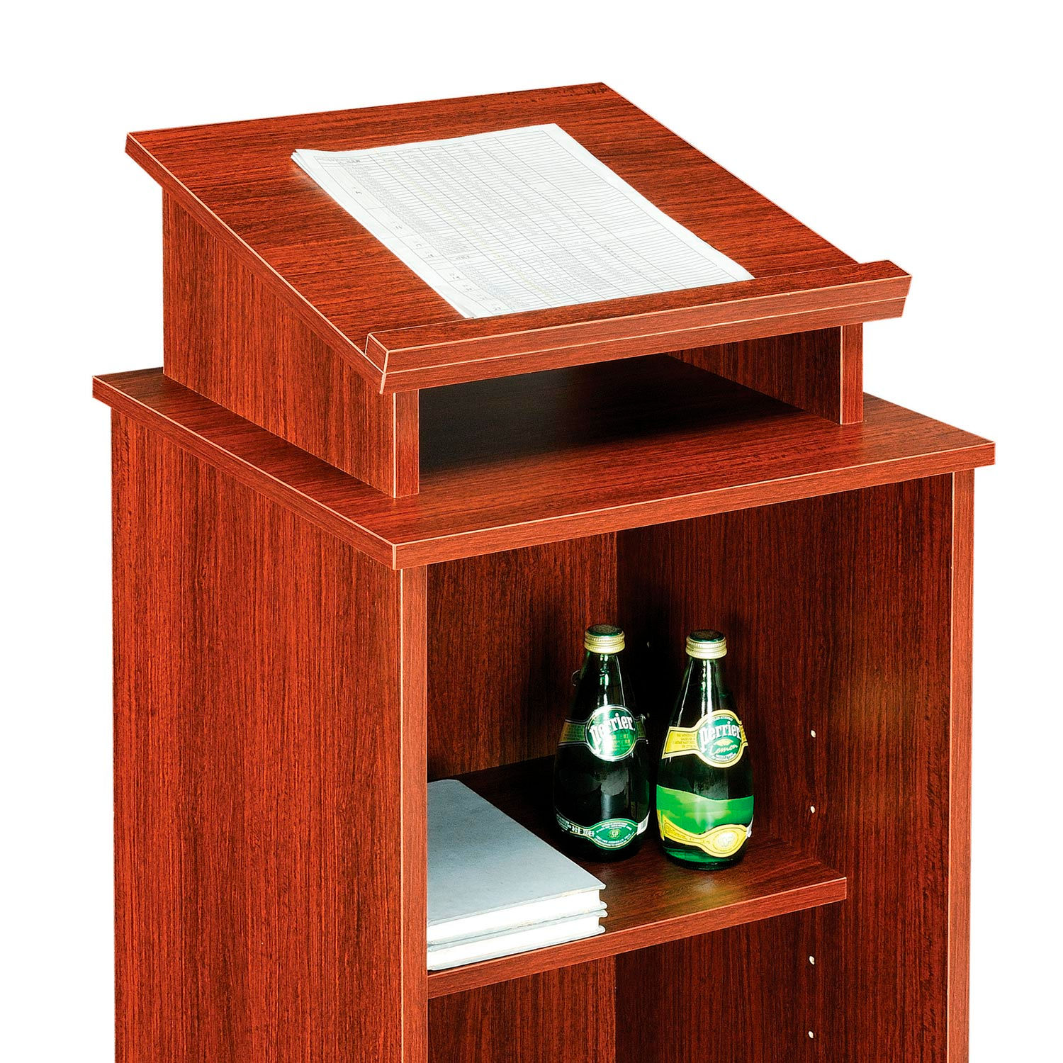 Lecterns Lecterns Mobile Podium / Lectern in Mahogany Finish