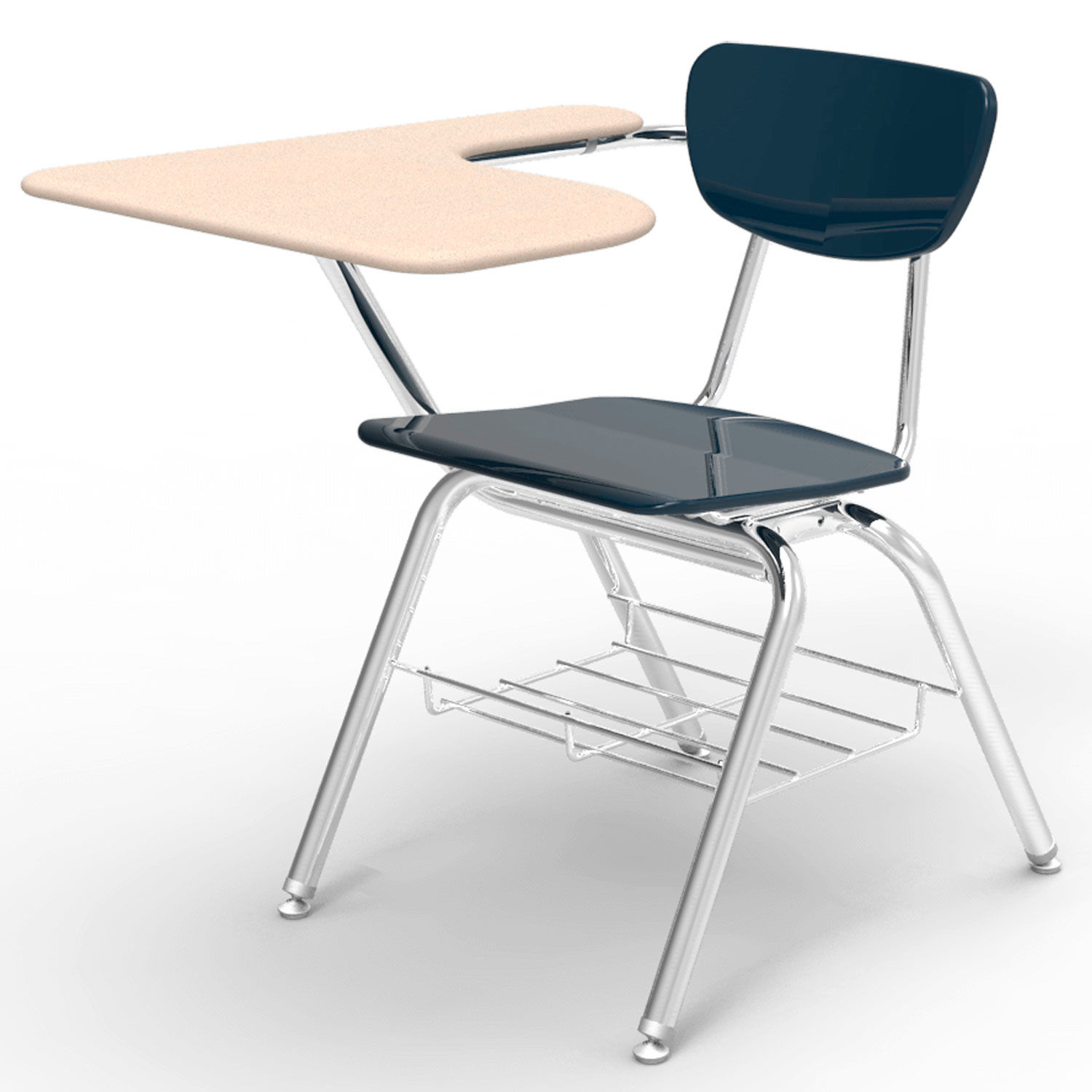 School Furniture School Desks Virco® 3700br Martest Chair Desk Curve Top, Navy Seat