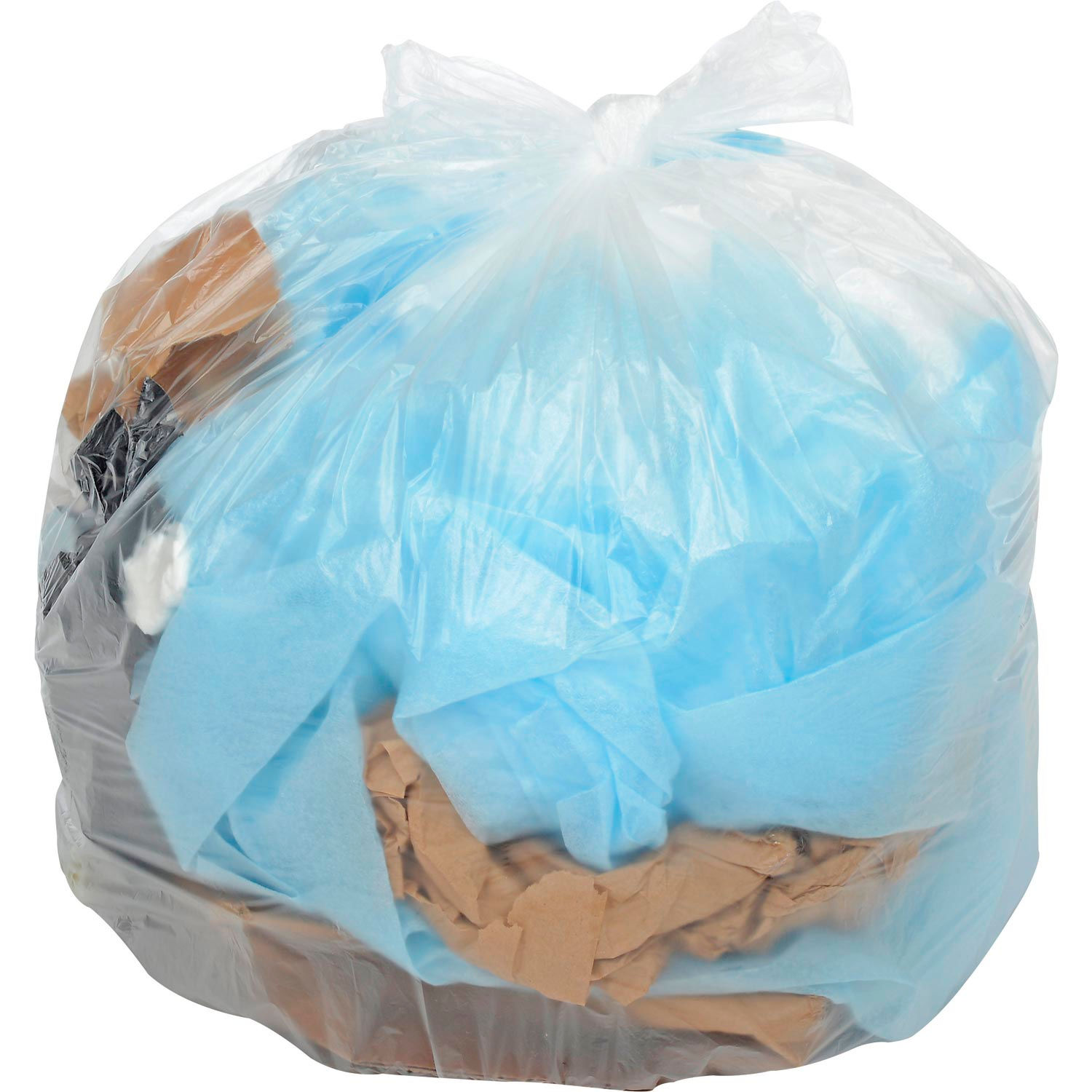 clear industrial trash bags