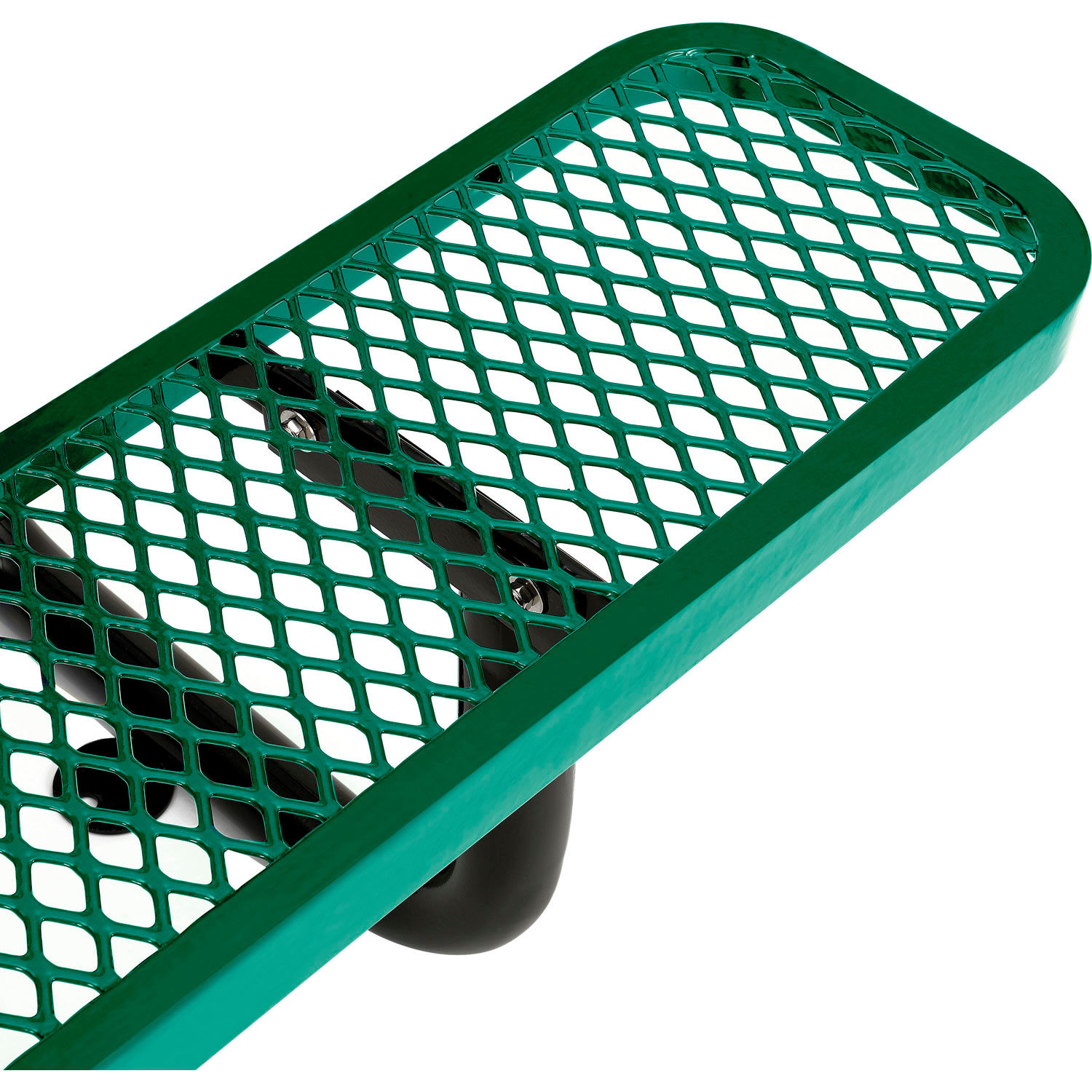 72" Expanded Metal Rectangular Picnic Table Green - Picture 6 of 8