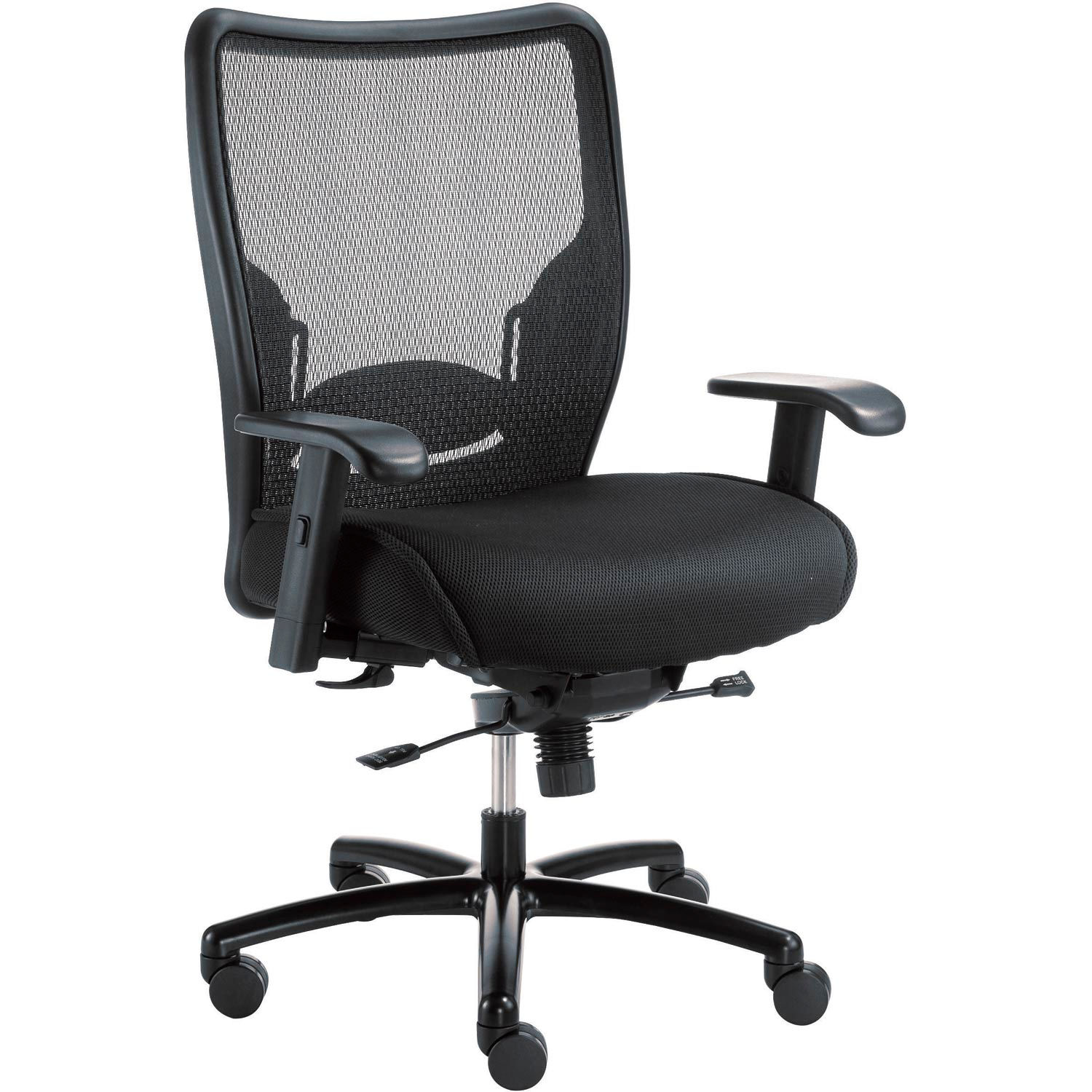 Chairs Big Tall Interion 174 Big And Tall Mesh Office Chair Fabric High Back Black 277514 Globalindustrial Com