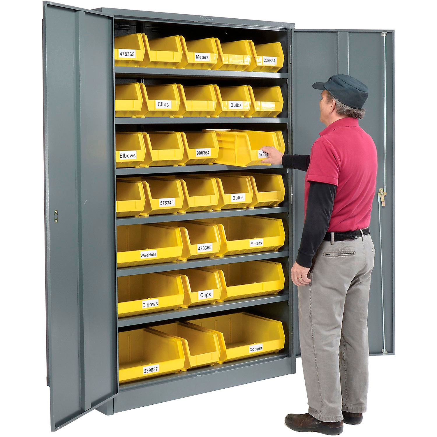 Bins, Totes & Containers Locking Storage 48"W X 24"D X 78"H With 29