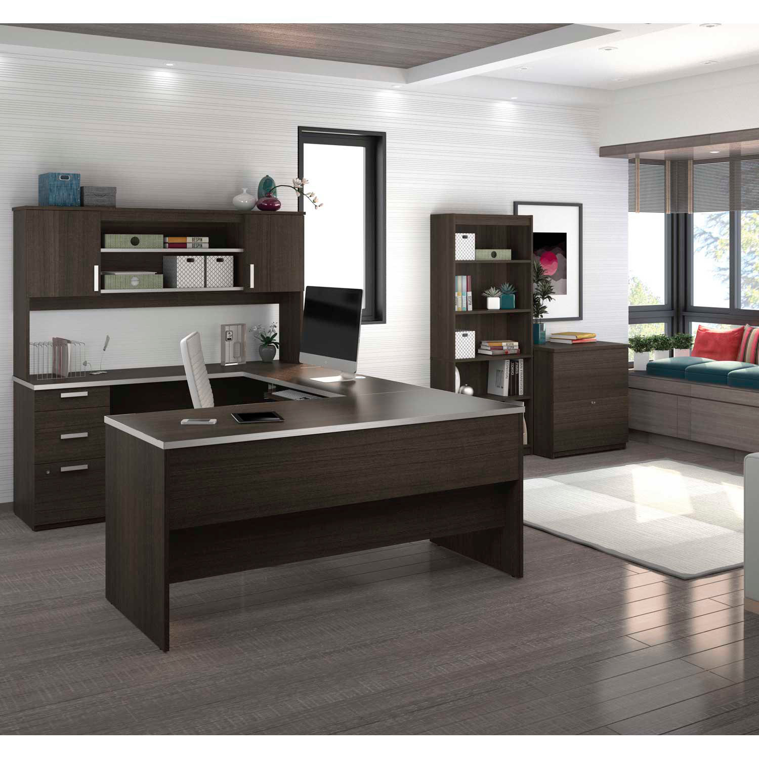 Desks Office Collections Bestar 174 U Shaped Desk With