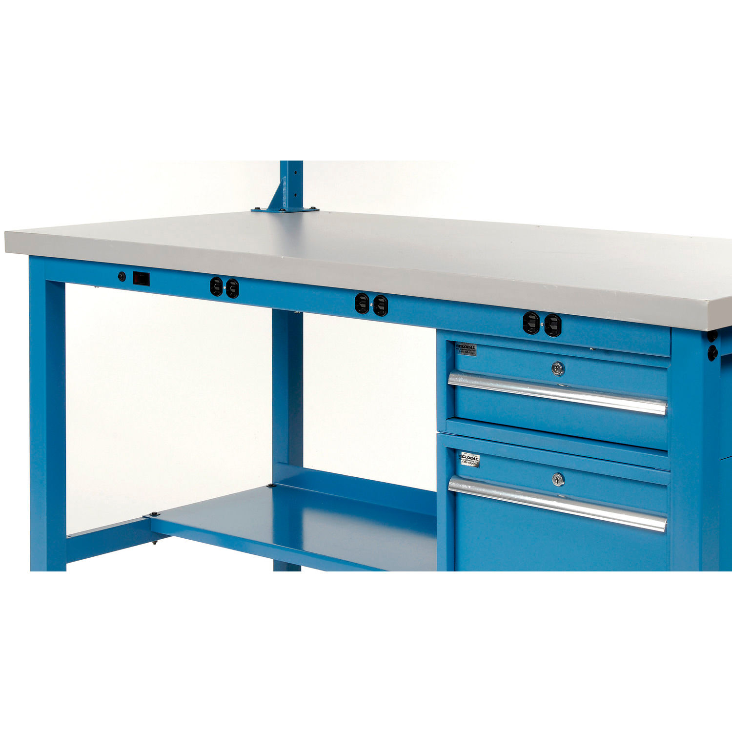 Work Bench with Electric Lab 60"W x 24"D Lab Bench with Power Apron Plastic Laminate