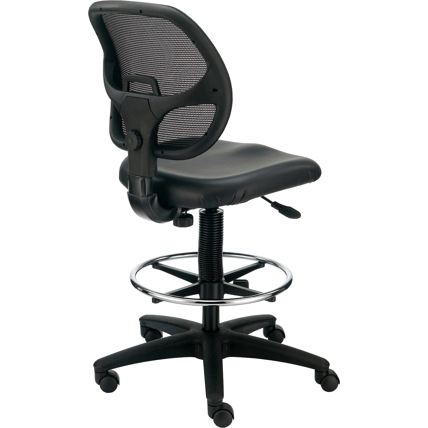 Stools Mesh Armless Mesh Drafting Stool Vinyl Black 695645V