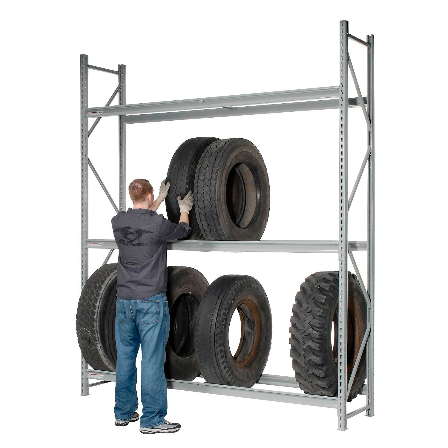 Bulk Rack Automotive Rack Truck Tire Rack 3 Tier Starter 96"W x 24