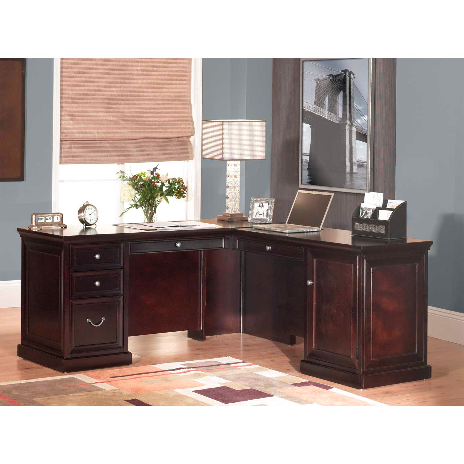 Desks Traditional Wood Desks Martin Furniture LShaped Desk Return Fulton Office Series
