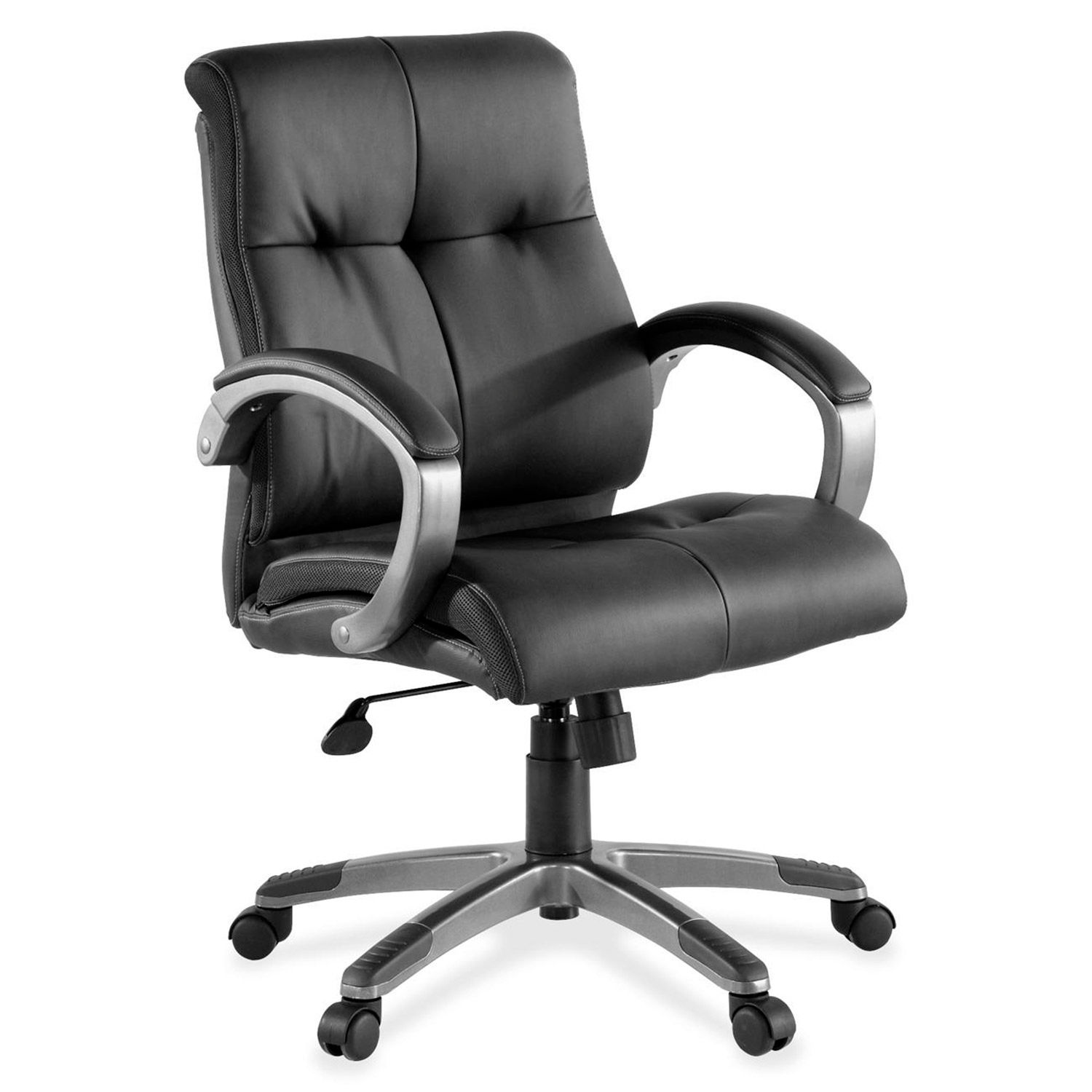 Chairs | Leather Upholstered | Lorell Low-Back Executive Chair ...