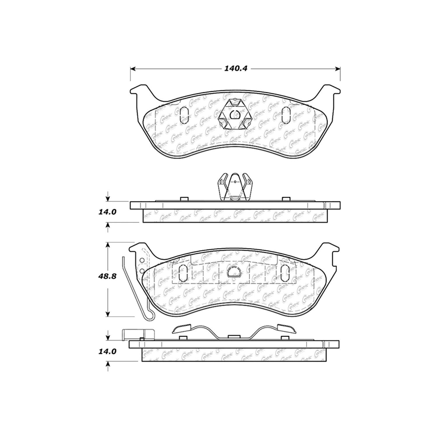 Centric Parts 106.09640 Posi-Quiet Severe Duty Brake Pad Centric Parts 106.09640 Posi-Quiet Severe Duty Brake Pad