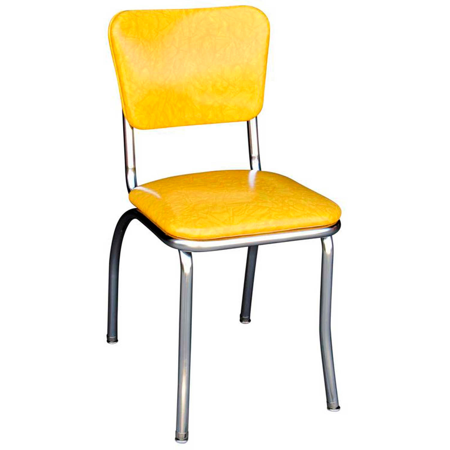 Chairs Restaurant Chairs Cracked Ice Yellow Retro Chrome Kitchen