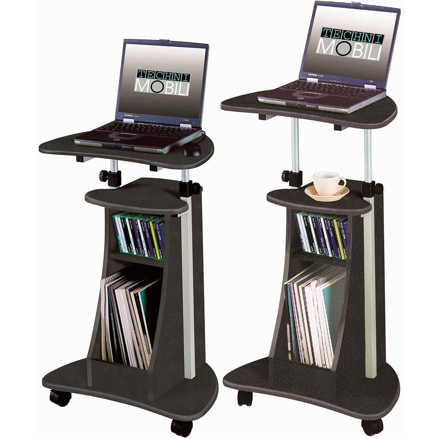 Computer Furniture Mobile Computer Carts Techni Mobili Rolling Laptop Cart with Storage, 22