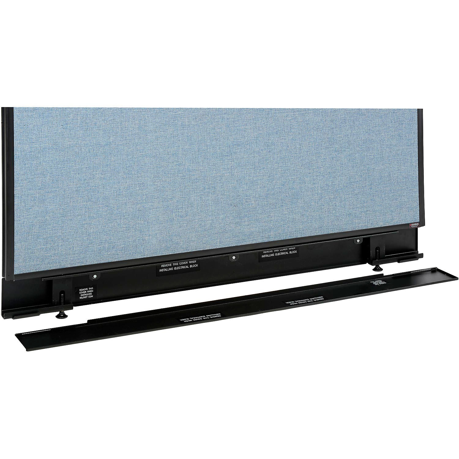 36-1/4"W x 47-1/2"H Deluxe Office Partition Panel with Partial Window Raceway