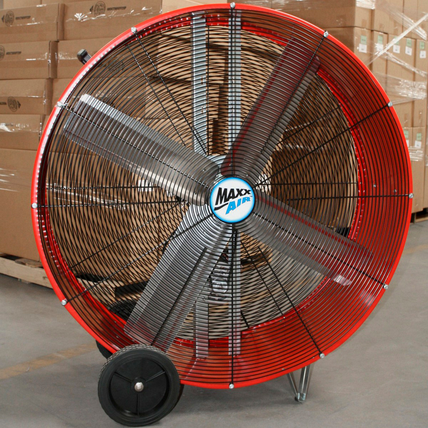 Fans Blower Fans MaxxAir™ 42" Belt Drive Heavy Duty Portable Barrel Fan BF42BD RED 13300 CFM