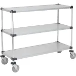 Nexel® Solid Galvanized Shelf Carts