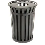 Heavy-Duty Slatted Steel Trash Cans
