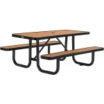 Traditional Picnic Tables with Metal Base & Frame