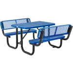 Expanded Metal Picnic Tables with Backrests
