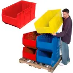 Global Industrial™ Plastic Nesting Storage Shelf Bin 6-5/8W x 17-7/8D x  4H Blue - Pkg Qty 12