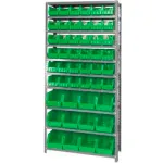 Global Industrial 13 Shelf Steel Shelving with (96) 4 H Plastic Shelf Bins, Yellow, 36x12x72 603443YL