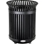Extra Heavy-Duty Slatted Steel Trash Cans