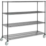 Nexel® Black & Silver Epoxy Wire Shelf Trucks