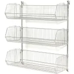 Chrome Adjustable Wall Mount Basket Shelving