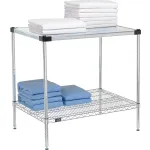Nexel® Chrome Wire Shelving Units with Solid Top