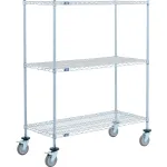 Nexel® Black & Silver Epoxy Wire Shelf Trucks with Locking Casters