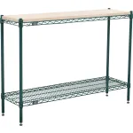 Nexel® Poly-Green® Wire Shelving Units with Hardwood Top