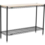 Nexel® Black Epoxy Wire Shelving Units with Hardwood Top