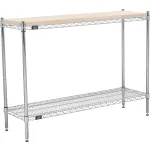 Nexel® Chrome Wire Shelving Units with Hardwood Top