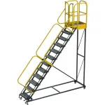 Steel Extra Heavy Duty Safety Cage Rolling Ladders