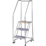 Stainless Steel Rolling Ladders with Spring Loaded Casters