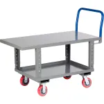 Adjustable Steel Deck Platform Trucks with Lower Shelf