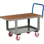 Adjustable Height Wood Deck Platform Trucks with Lower Shelf